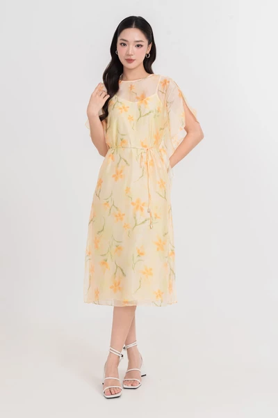 Sunbloom Dress – Đầm lụa họa tiết hoa pastel