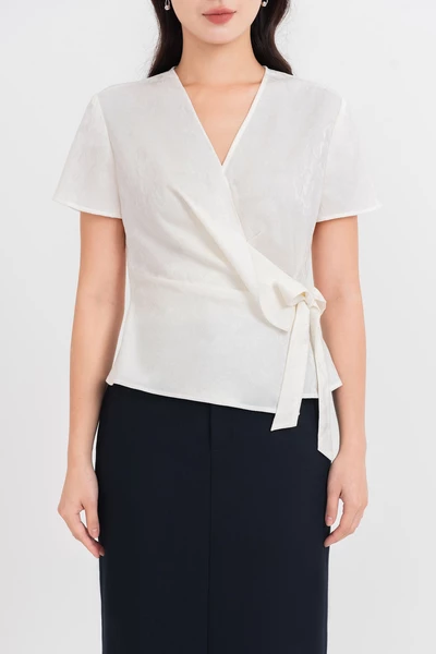 Áo sơ mi cách điệu Wrap