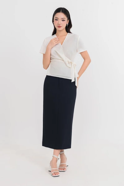 Áo sơ mi cách điệu Wrap