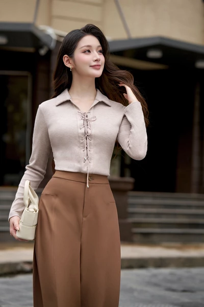 Áo thun len Dây Rút Corset