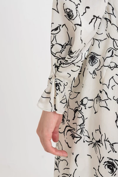 Đầm lụa tay dài Floral