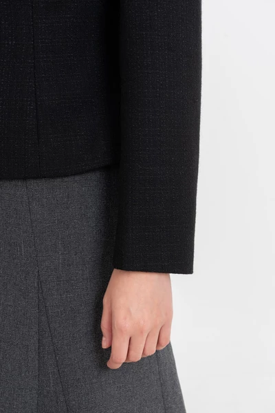 Áo vest cổ V Tweed Retro