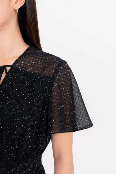 Đầm chấm bi Clara Pleated