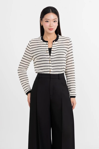 Áo len tay dài Parisian Stripe