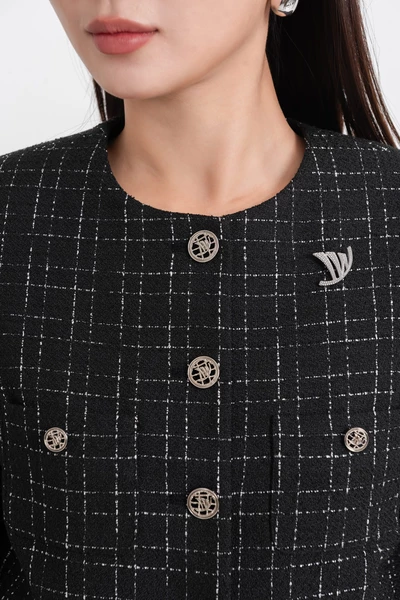 Áo khoác Tweed Cổ Tròn Classy