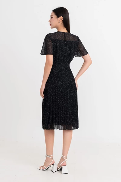 Đầm chấm bi Clara Pleated