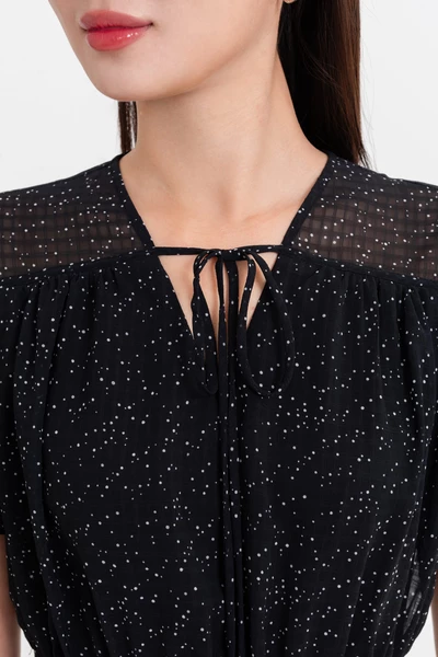 Đầm chấm bi Clara Pleated