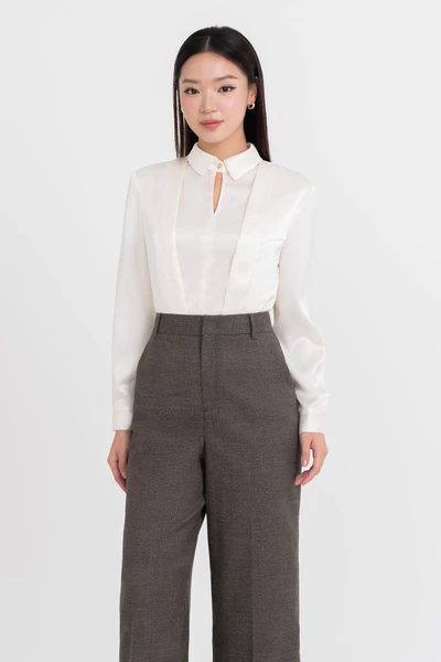 Quần suông kẻ Retro