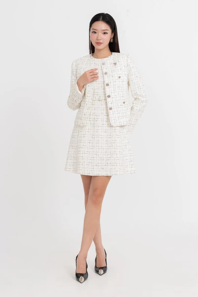 Áo khoác Tweed Cổ Tròn Classy