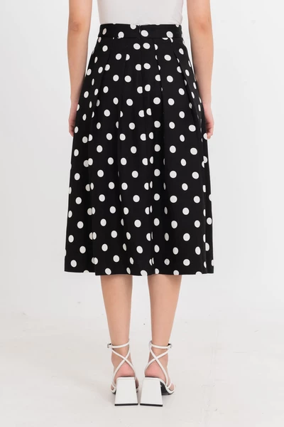 Chân váy midi chấm bi Retro