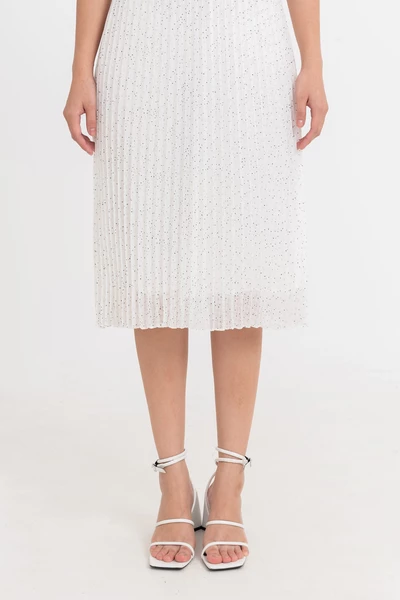 Đầm chấm bi Clara Pleated