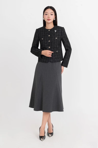 Áo khoác Tweed Cổ Tròn Classy