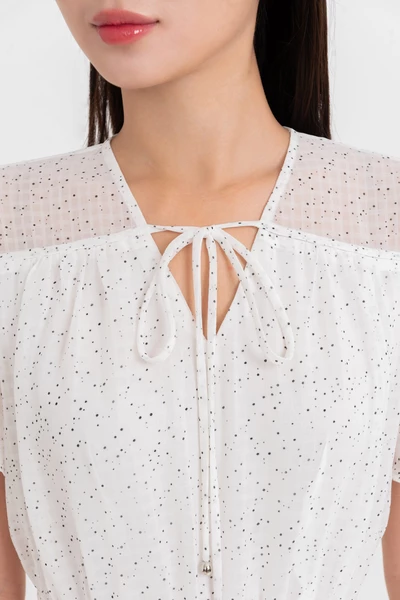 Đầm chấm bi Clara Pleated