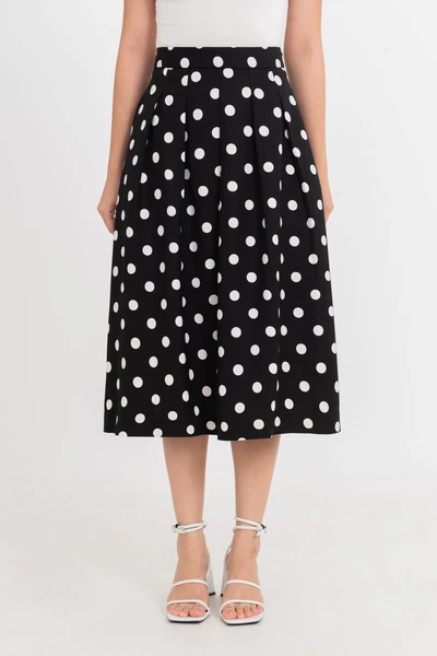 Chân váy midi chấm bi Retro