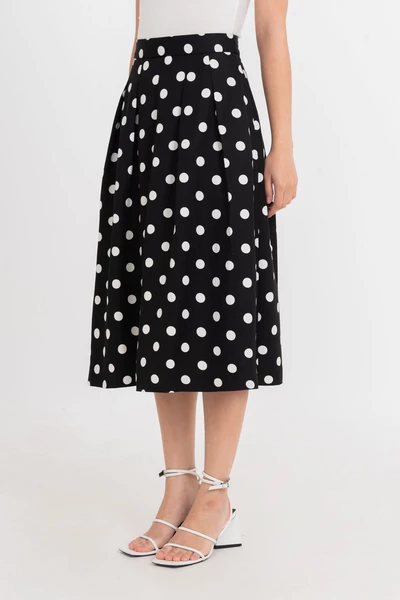 Chân váy midi chấm bi Retro