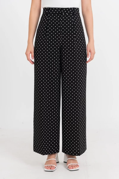 Quần lụa chấm bi Retro