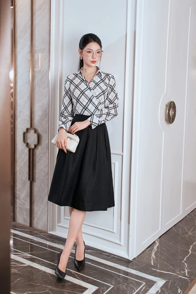 Chân váy Tweed chữ A