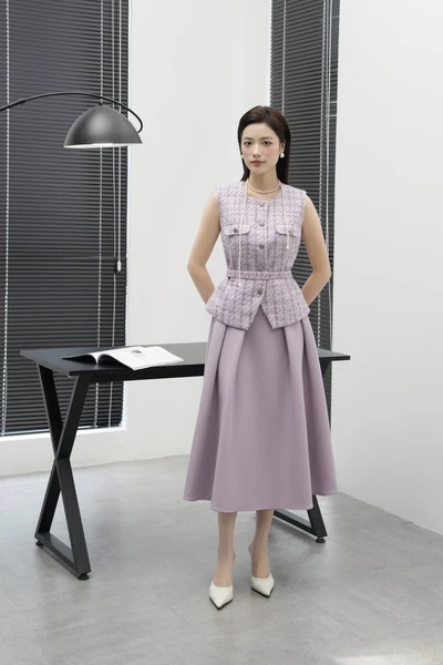 Áo Tweed Lilac Elegance