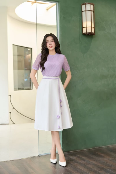 Chân váy A xòe cách điệu