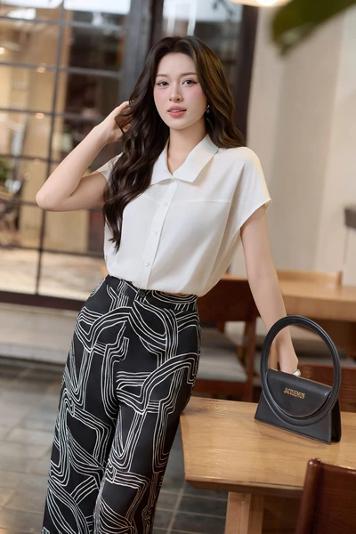 Quần culottes họa tiết