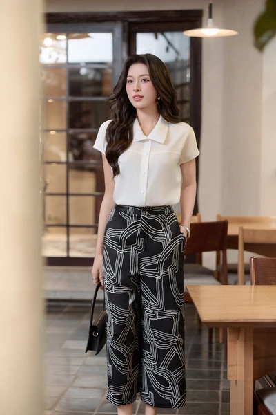 Quần culottes họa tiết