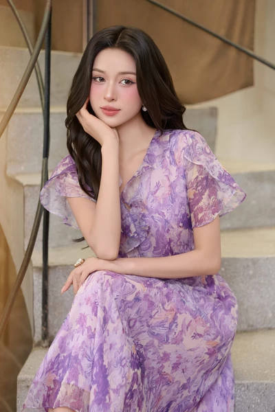 Đầm cánh tiên Lavender