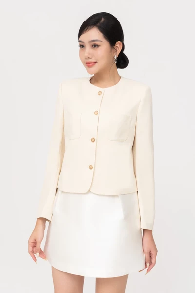 Áo khoác Twill dáng lửng