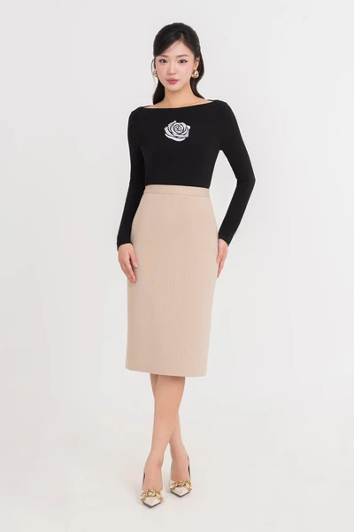 Chân váy bút chì Tweed