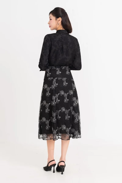 Áo sơ mi ren Jacquard Floral