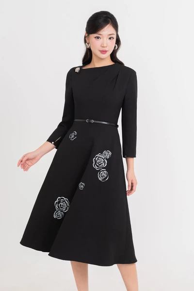 Đầm xòe Tuytsi in hoa