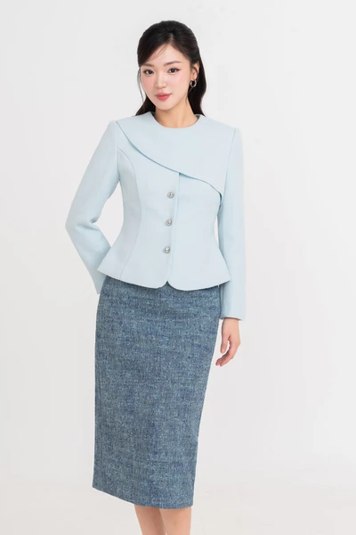 Áo vest Tweed Sunlit Blue