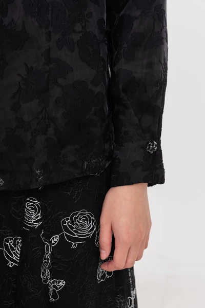 Áo sơ mi ren Jacquard Floral