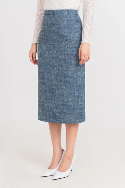 Chân váy Tweed Blue Elegant