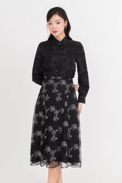 Áo sơ mi ren Jacquard Floral