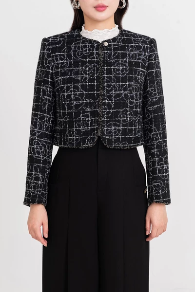 Áo khoác Tweed dáng ngắn