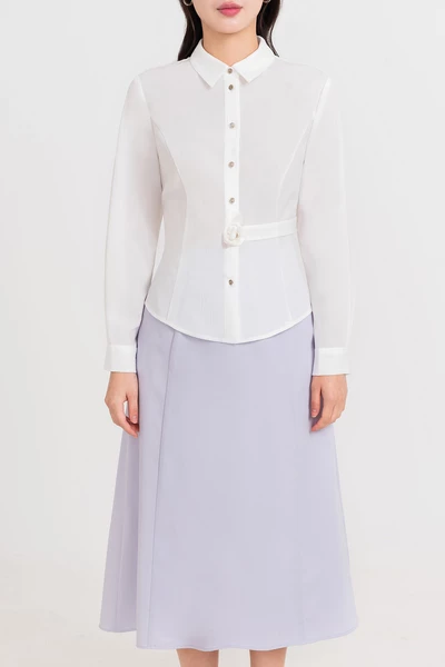 Áo sơ mi lụa trắng