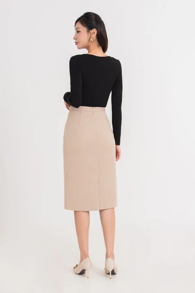 Chân váy bút chì Tweed