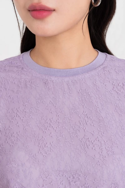 Áo hoa Ren Tím Pastel