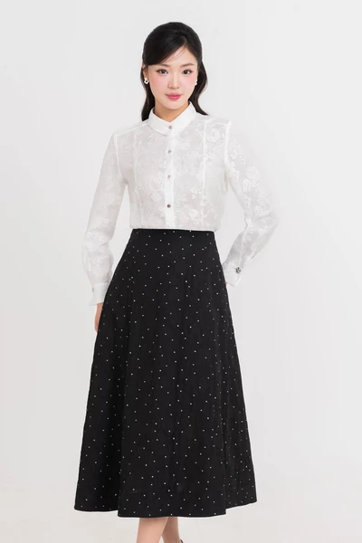 Áo sơ mi ren Jacquard Floral