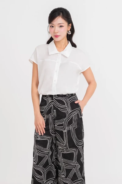 Áo sơ mi lụa tay liền