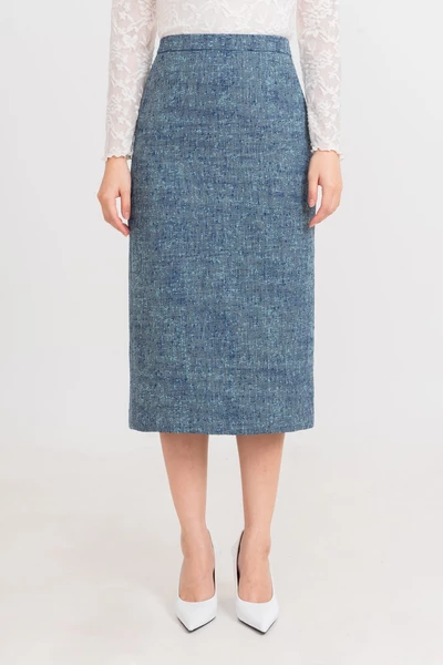 Chân váy Tweed Blue Elegant