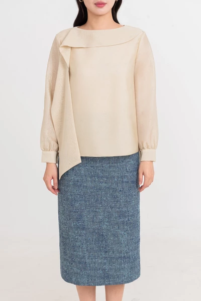 Chân váy Tweed Blue Elegant