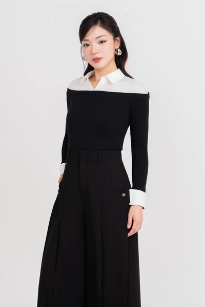 Áo thun phối sơ mi