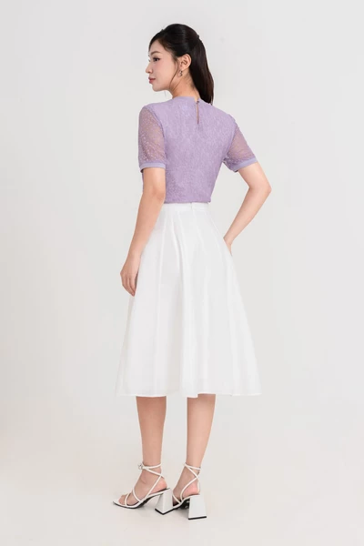 Áo hoa Ren Tím Pastel