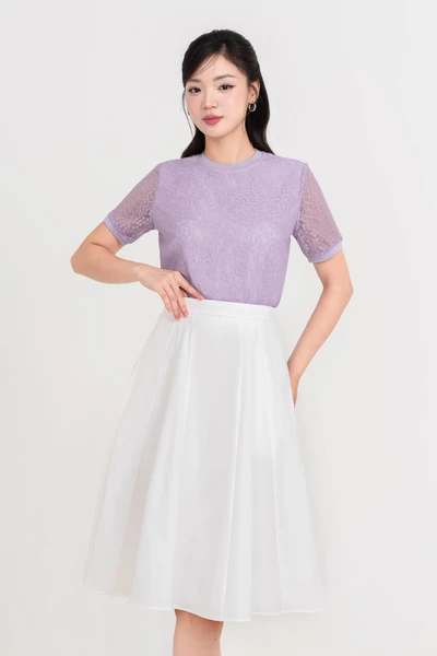 Áo hoa Ren Tím Pastel