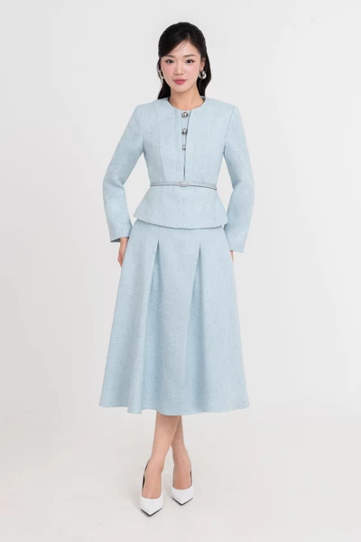 Áo vest Blue Tweed Flared