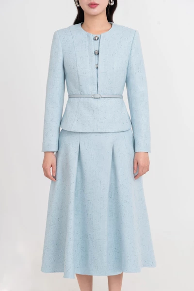 Áo vest Blue Tweed Flared