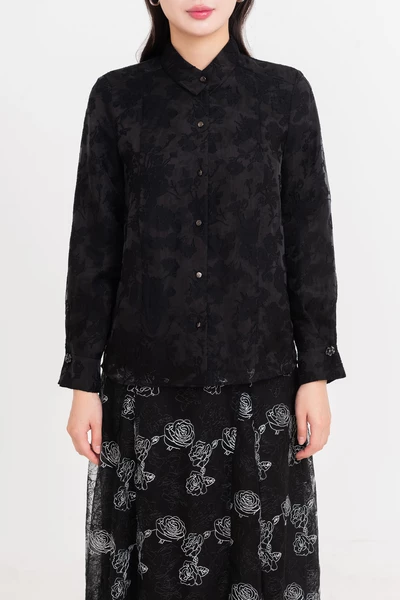Áo sơ mi ren Jacquard Floral