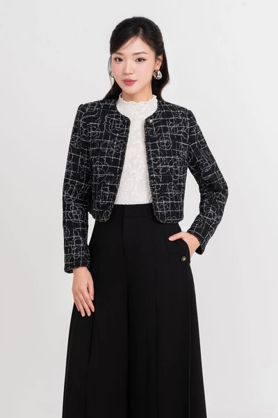 Áo khoác Tweed dáng ngắn