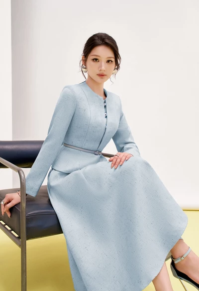 Chân váy Blue Tweed Flared